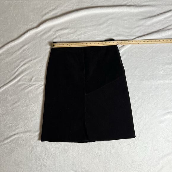 Tintoretto Womens Corduroy Skirt Sz L Black Designer Minimalist Understated Chic - Picture 7 of 9